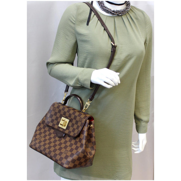 LOUIS VUITTON Bergamo PM Damier Ebene Shoulder Bag Brown