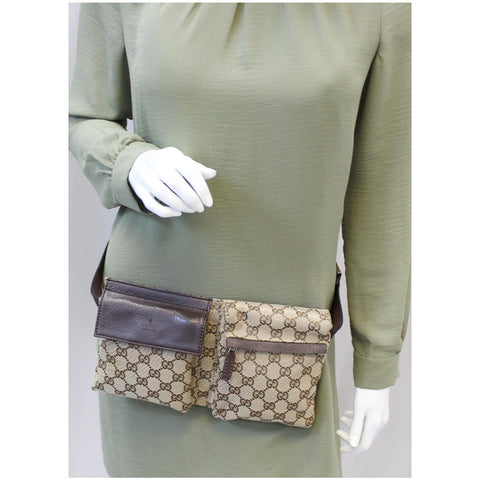Gucci GG Monogram Waist Bum Bag Brown for women