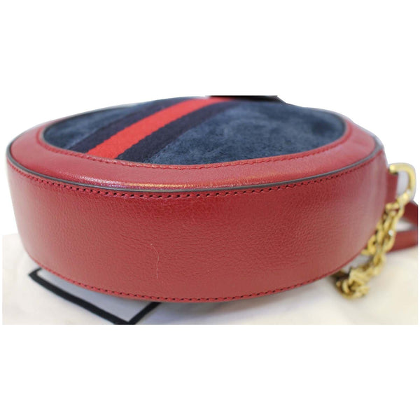 GUCCI Ophidia Mini GG Round Leather Shoulder Crossbody Bag 550618 Red