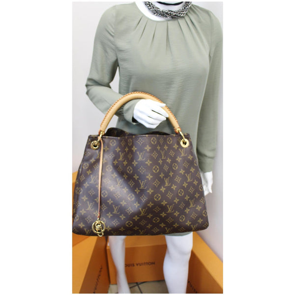 LOUIS VUITTON Artsy MM Monogram Canvas Shoulder Bag Brown