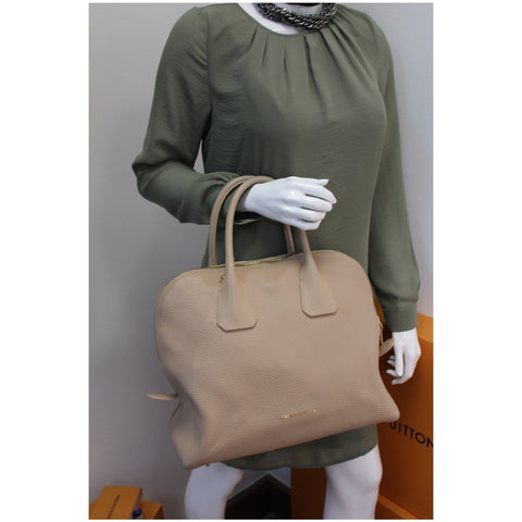 BURBERRY London Greenwood Grainy Leather Bowling Bag Nude