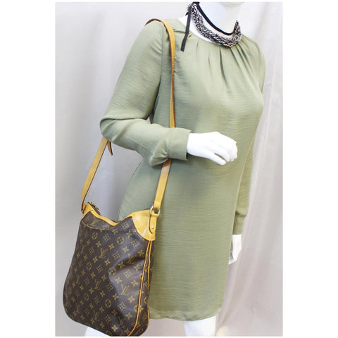 LOUIS VUITTON Odeon MM Monogram Canvas Shoulder Bag Brown