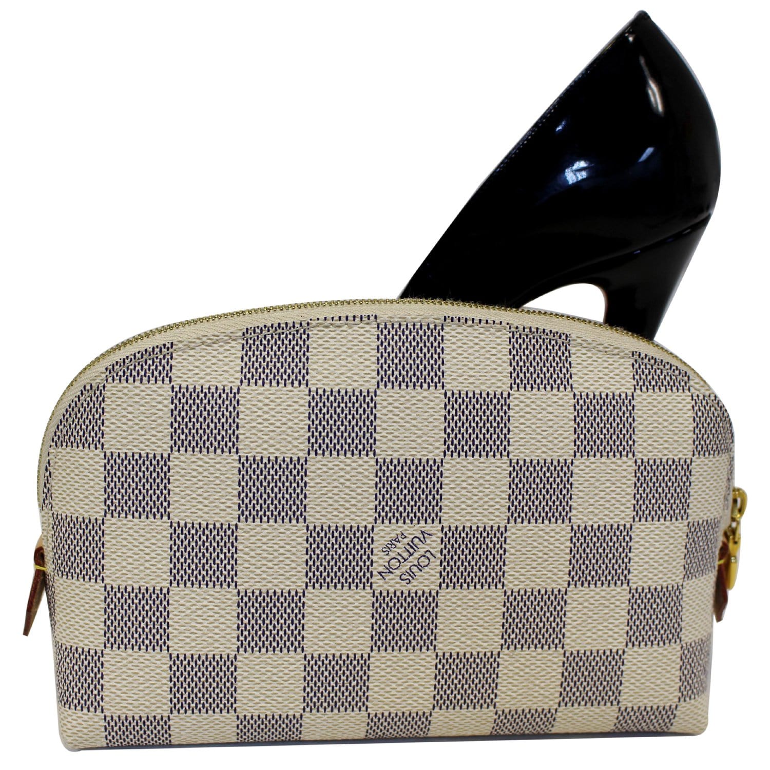 Auth. Louis Vuitton 2 Pc. Monogram & White Damier Azur handbag/makeup  Pouch