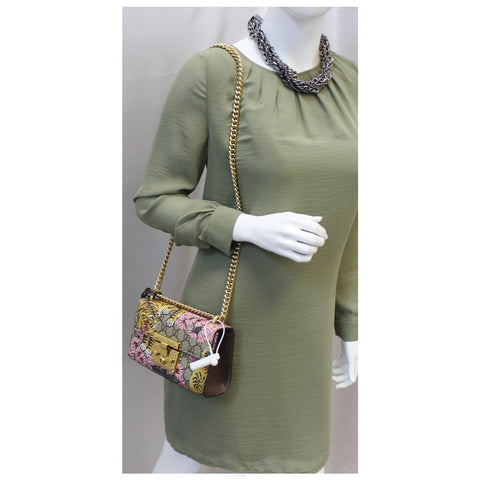 GUCCI Bengal Small Padlock GG Supreme Monogram Print Shoulder Bag 409487-US