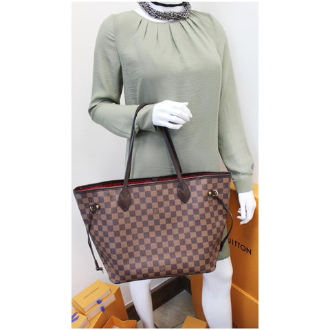 Louis Vuitton Neverfull MM Damier Ebene Tote Bag Brown for women