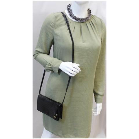 GUCCI Micro GG Patent Leather Clutch Crossbody Bag 354086