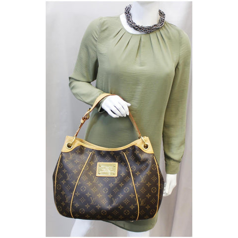 LOUIS VUITTON Galliera PM Monogram Canvas Shoulder Handbag Brown