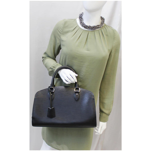 LOUIS VUITTON Pont Neuf PM Epi Leather Satchel Bag Black-US