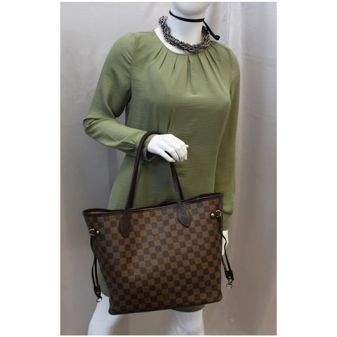 Louis Vuitton Neverfull MM Damier Ebene Shoulder Bag for women