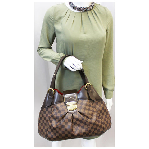 LOUIS VUITTON Sistina GM Damier Ebene Shoulder Handbag-US