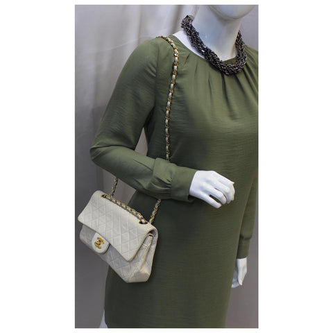 Chanel Classic Medium Double Flap Shoulder Bag Bag Ivory-US