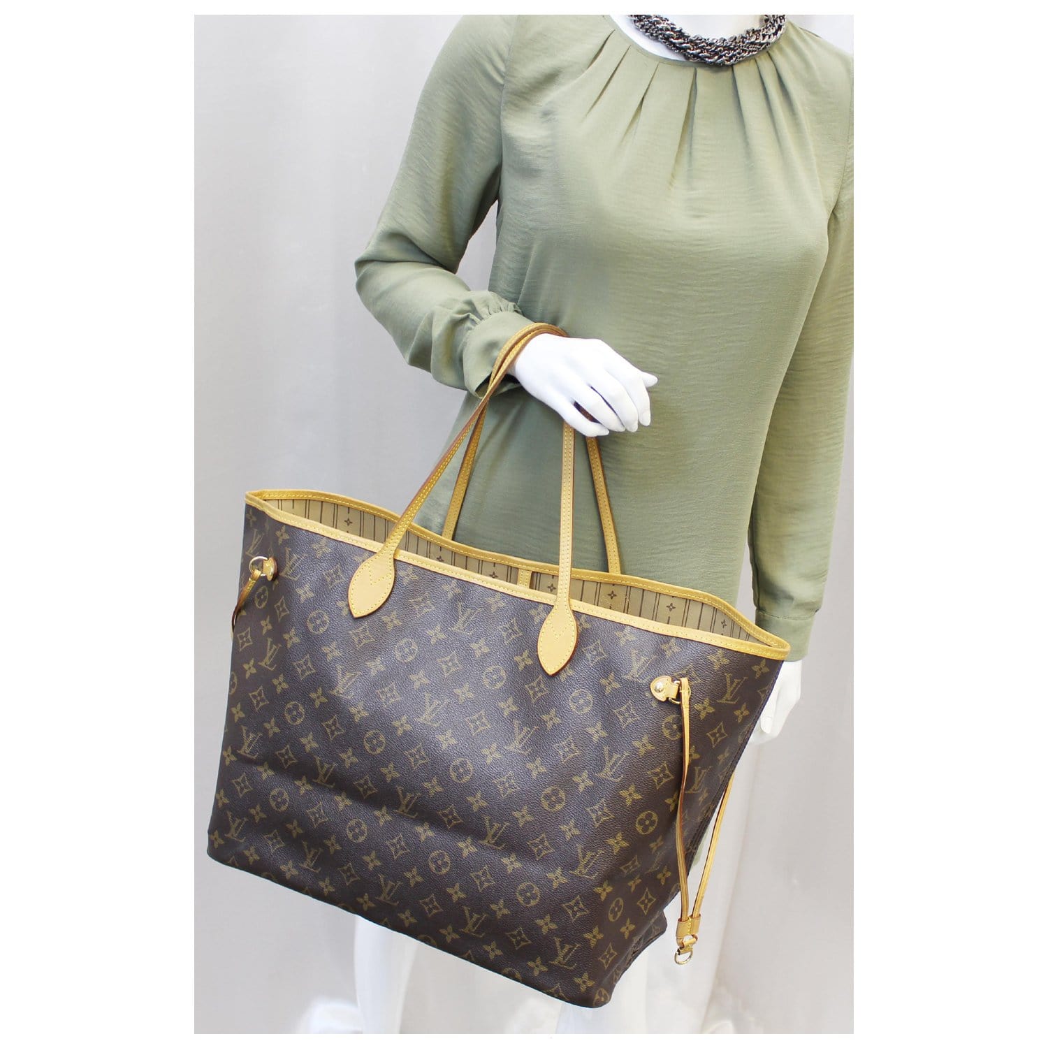AUTHENTIC Louis Vuitton Neverfull Monogram Beige GM PREOWNED