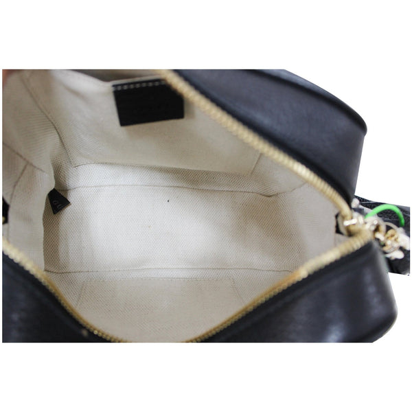 GUCCI Soho Disco Pebbled Leather Small Crossbody Bag 308364 Black