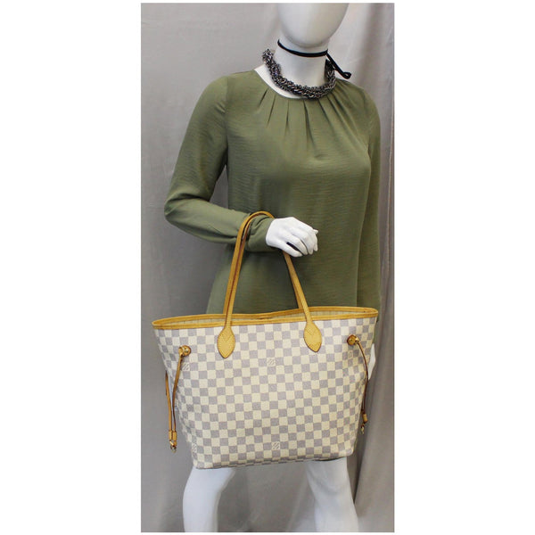 Louis Vuitton Neverfull MM Damier Azur White Bag for women