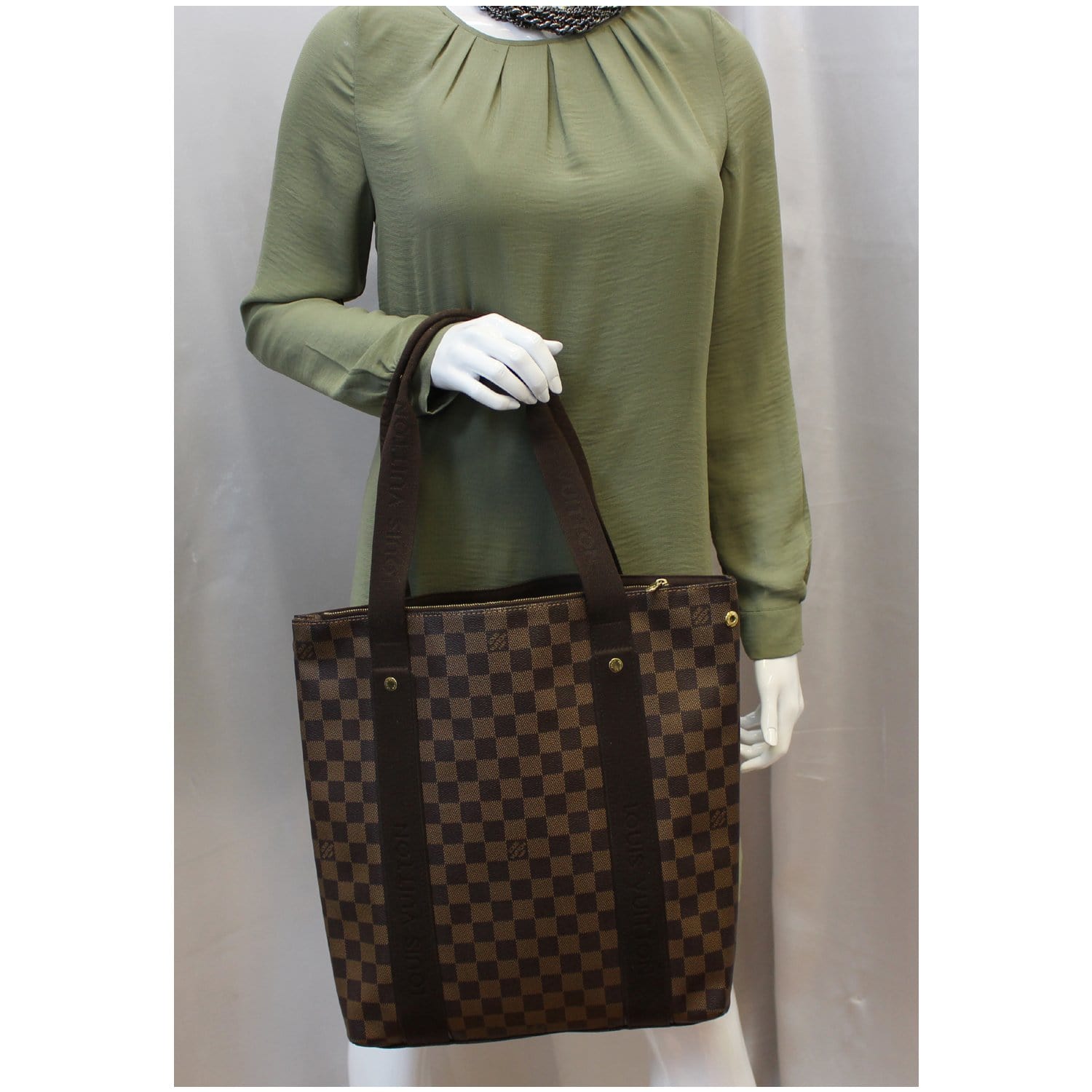 Louis Vuitton Beaubourg shopping bag in ebene damier canvas and brown canvas