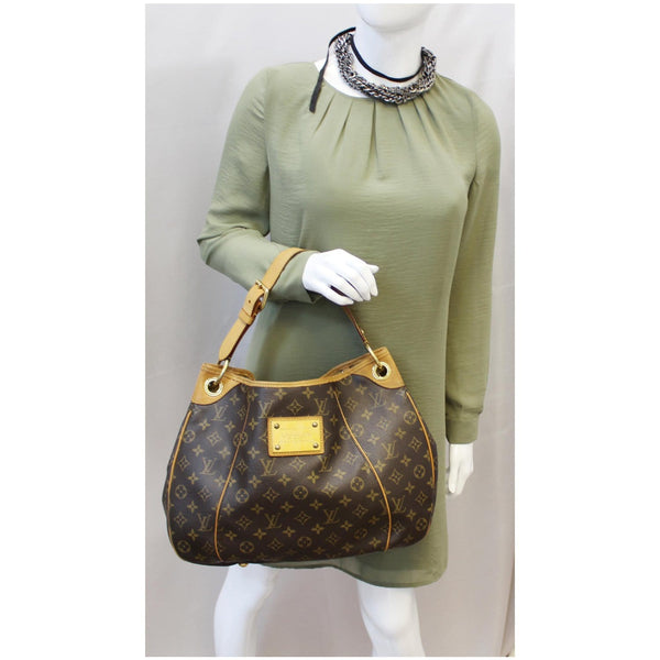 LOUIS VUITTON Galliera PM Monogram Canvas Shoulder Handbag Brown