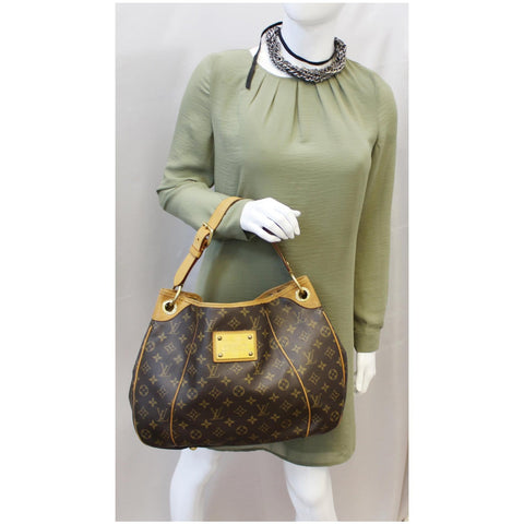 LOUIS VUITTON Galliera PM Monogram Canvas Shoulder Handbag Brown