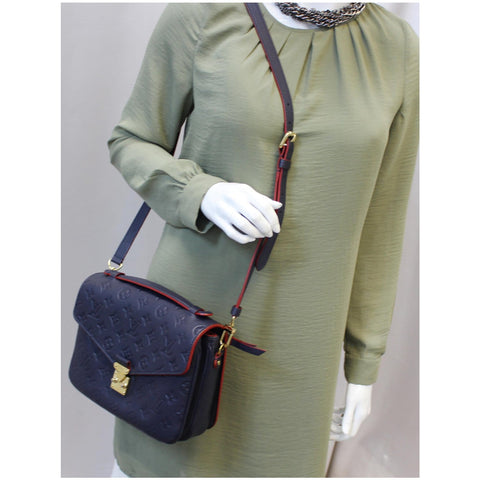 LOUIS VUITTON Metis Pochette Empreinte Leather Crossbody Bag Blue-US