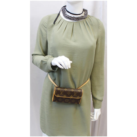 LOUIS VUITTON Pochette Florentine Monogram Canvas Waist Bag Brown