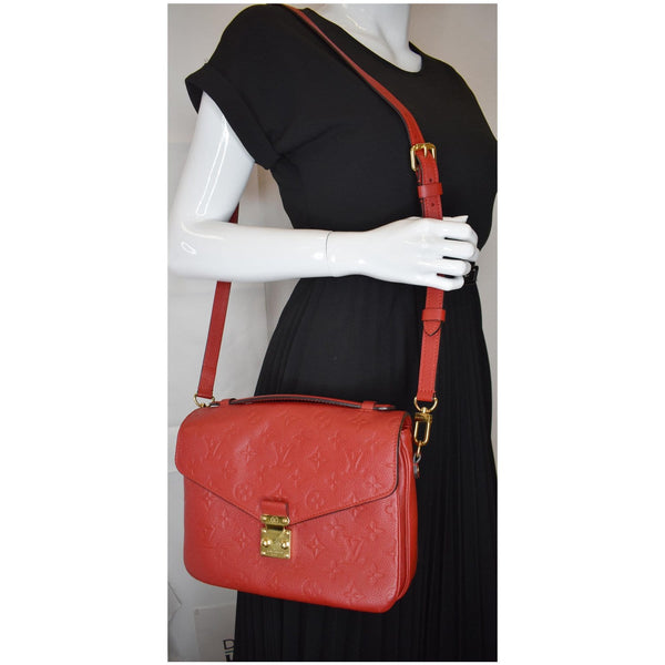 LOUIS VUITTON Metis Pochette Empreinte Leather Crossbody Bag Red