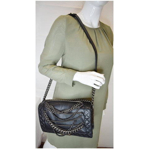 Chanel Boy Enchained Medium Calfskin Leather Flap Shoulder bag