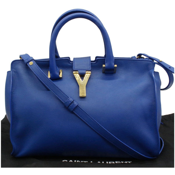 Yves Saint Laurent Cabas Y Small Leather Tote Bag Y logo