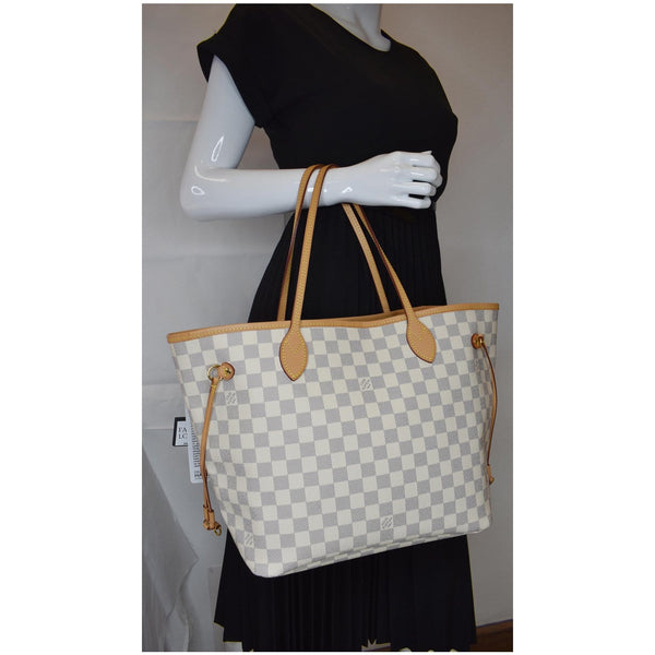 Louis Vuitton Neverfull MM Damier Azur Shoulder Bag  on hand