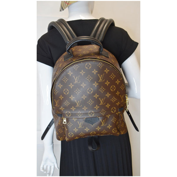 LOUIS VUITTON Palm Springs MM Monogram Canvas Backpack Bag Brown