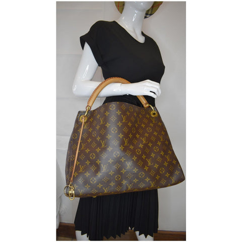 LOUIS VUITTON Artsy MM Monogram Canvas Shoulder Bag Brown