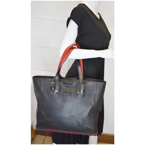 CHRISTIAN LOUBOUTIN Kabiker Leather Tote bag Black/Red