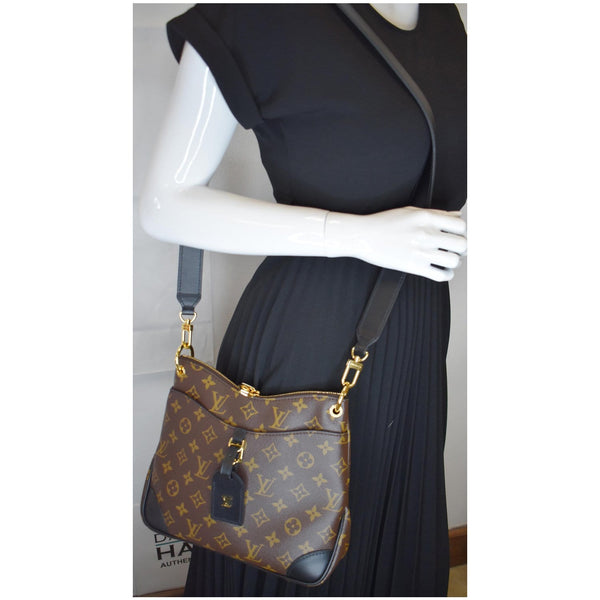 LOUIS VUITTON Odeon PM NM Monogram Canvas Shoulder Bag Black/Brown