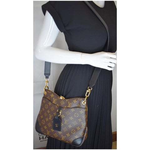 LOUIS VUITTON Odeon PM NM Monogram Canvas Shoulder Bag Black/Brown