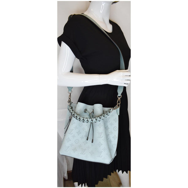 LOUIS VUITTON Muria Mahina Perforated Calf Leather Shoulder Bag Vert