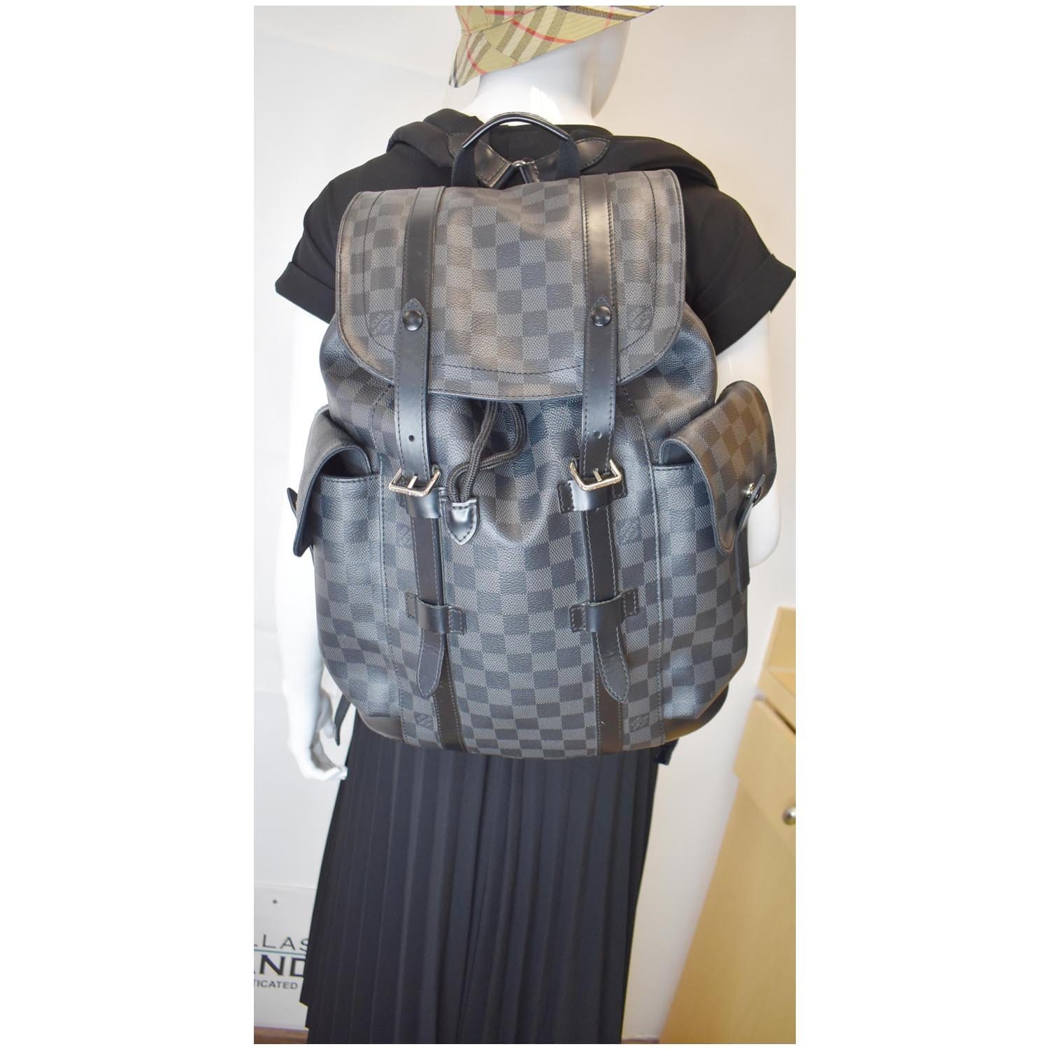 louis vuitton backpack xhristopher pm LOUIS VUITTON Christopher PM Damier Graphite Backpack Bag Black