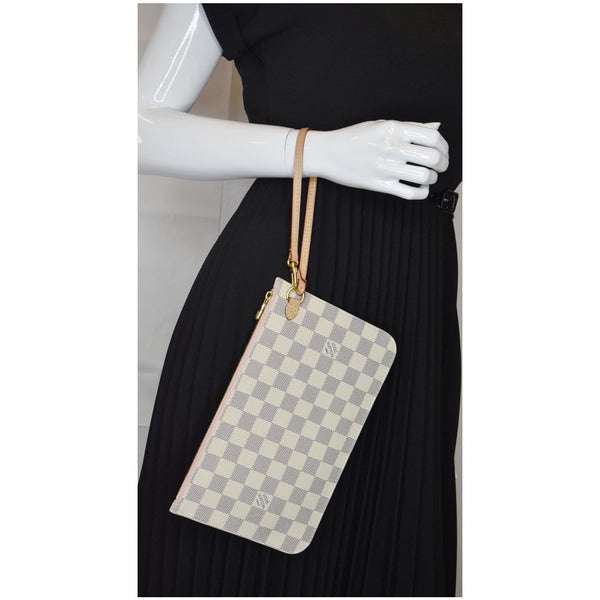 Louis Vuitton Pochette Damier Azur Neverfull MM Clutch