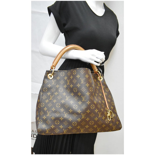 LOUIS VUITTON Artsy MM Monogram Canvas Shoulder Bag Brown