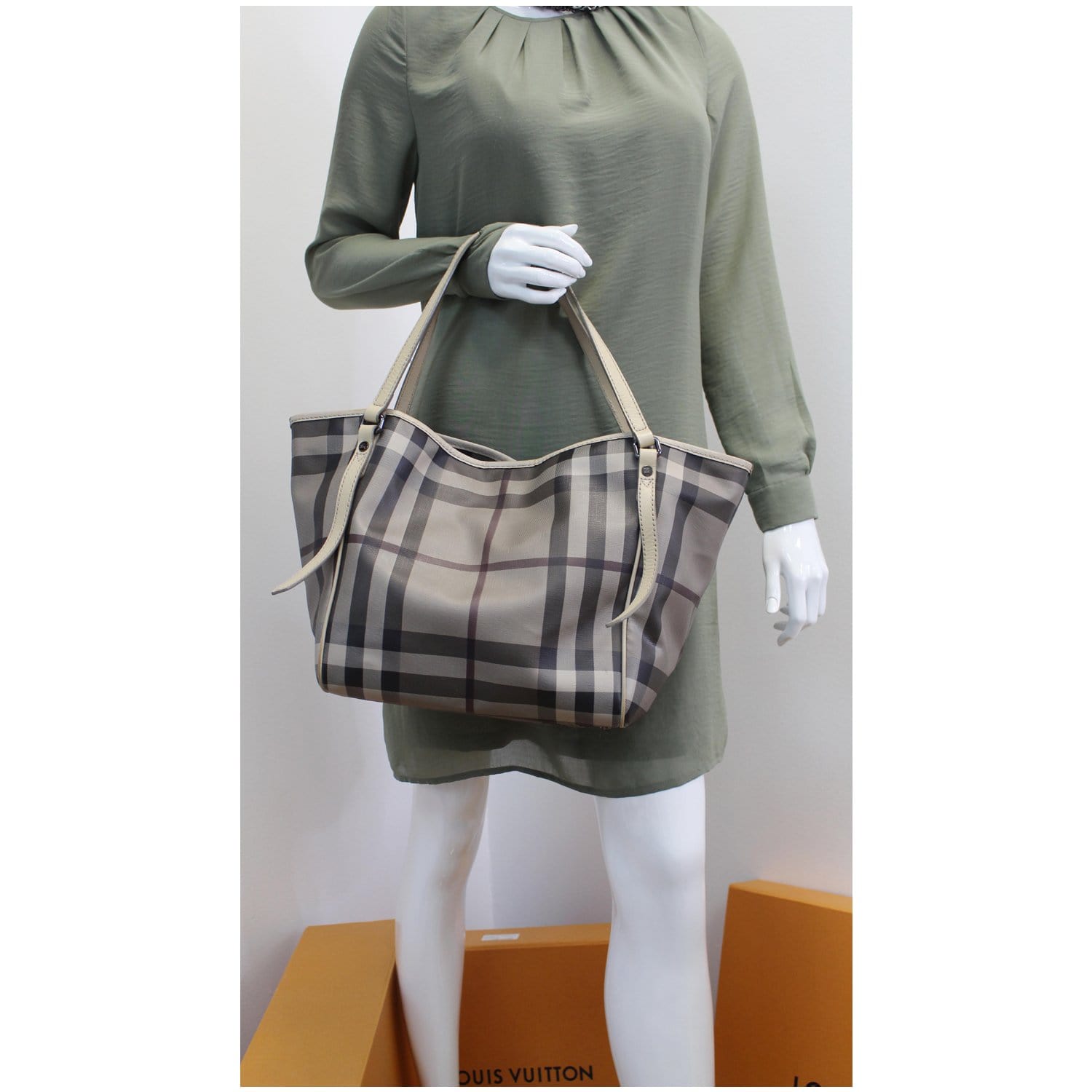 Burberry, Bags, Burberry Canterbury Embossed Check Pebbled Tote
