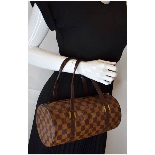 LOUIS VUITTON Papillon 26 Damier Ebene Satchel Bag Brown
