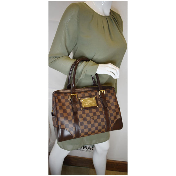 Louis Vuitton Berkeley Damier Ebene Satchel Bag Brown - elbow handbag
