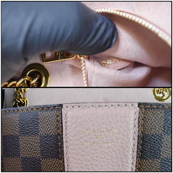 Louis Vuitton Wight Damier Ebene Crossbody Bag Magnolia - bag code tag