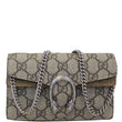 GUCCI Dionysus Super Mini GG Supreme Canvas Shoulder Crossbody Bag Taupe