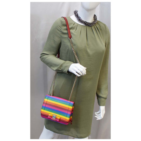 SALVATORE FERRAGAMO Vara Rainbow Leather Crossbody Bag-US