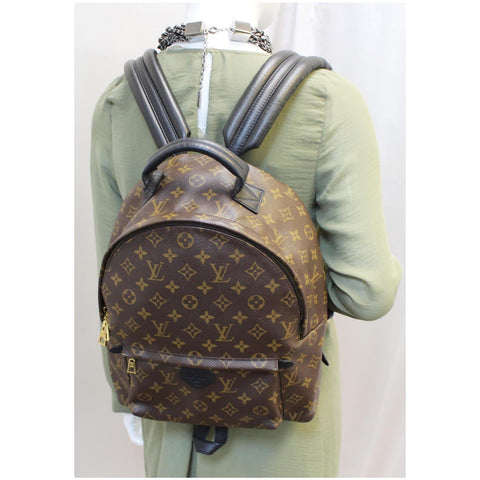 LOUIS VUITTON Palm Springs MM Monogram Canvas Backpack Bag Brown