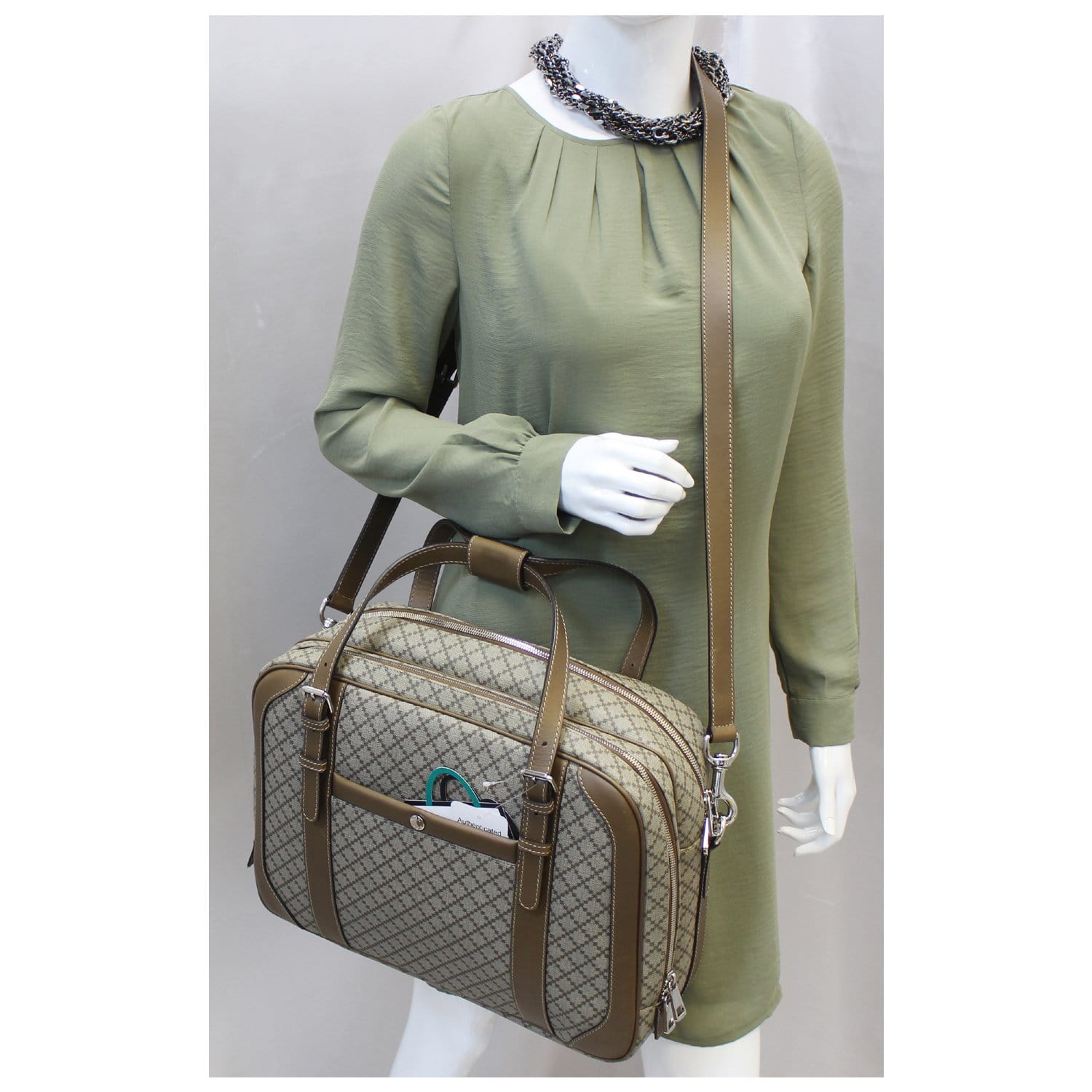 gucci travel bag men's Gucci Travel Bag Diamante Men's Briefcase Beige