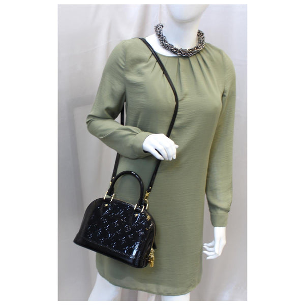 Louis Vuitton Alma BB Monogram Vernis Crossbody Bag Black - shop