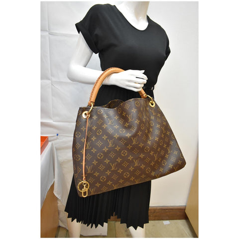 LOUIS VUITTON Artsy MM Monogram Canvas Hobo Bag Brown