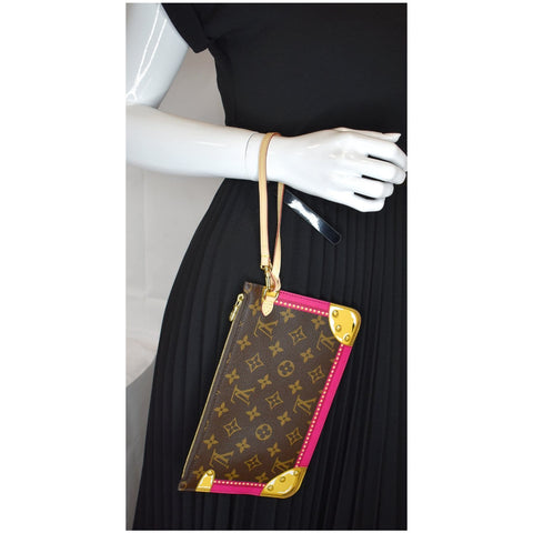 LOUIS VUITTON Wristlet Pouch Monogram Summer Trunk Neverfull MM Brown