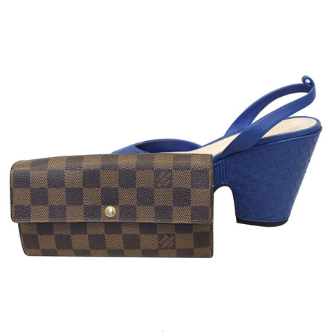 LOUIS VUITTON Damier Ebene Brown Sarah Wallet-US