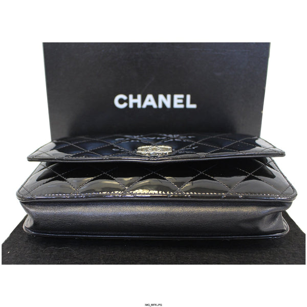 CHANEL Wallet On Chain Patent Leather Shoulder Crossbody Bag