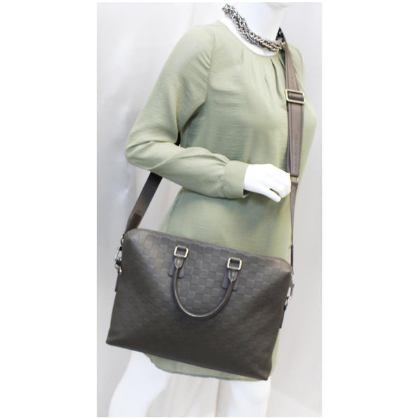 LOUIS VUITTON Porte-Documents Jour Damier Infini Leather Shoulder Bag-US